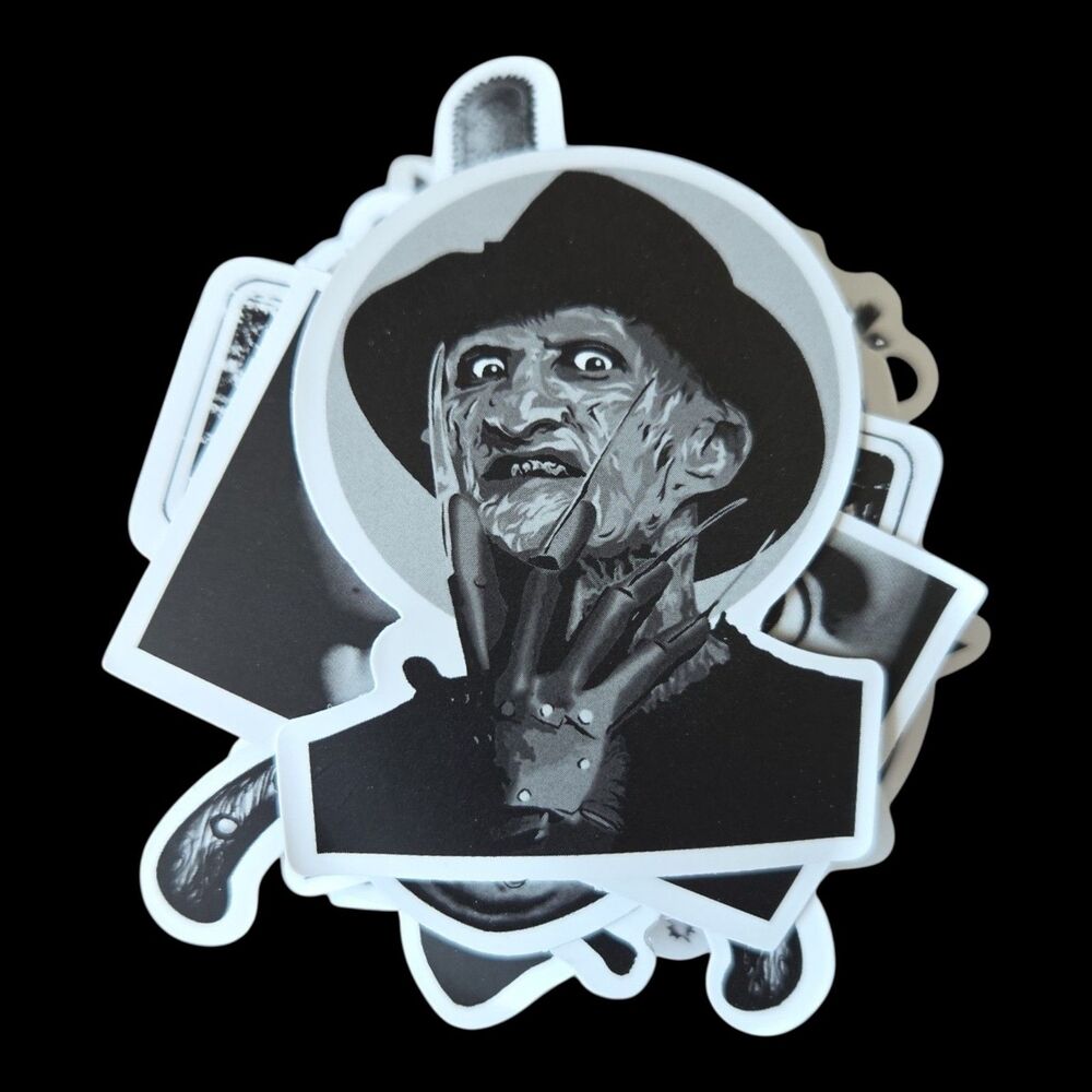 Horror Movie Character Stickers - 50 Nightmare on Elm Street, Friday the 13th